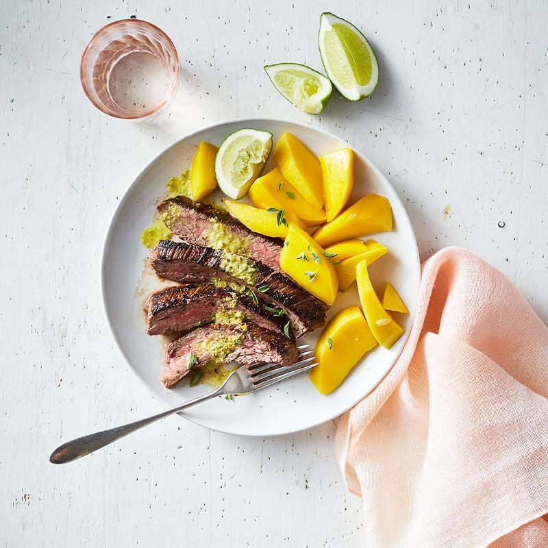 Photo of Cuban flank steak with lime and fresh mango by WW