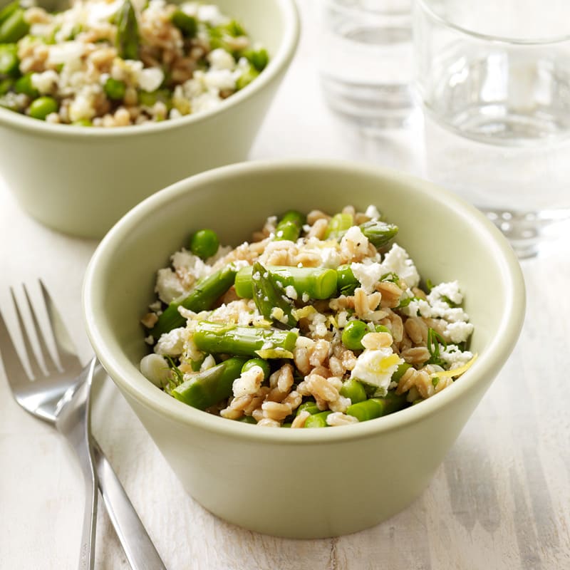 Photo of Greek farro salad with asparagus, peas, feta and dill by WW