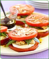 Photo of Tomato and Spicy Seafood Stacks with Balsamic-Maple Vinaigrette by WW