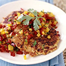 Photo of Salmon Cakes with Fiery Bell Pepper Salsa by WW