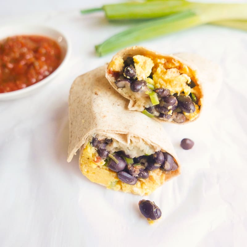 Photo of Cheesy black bean and egg burritos by WW