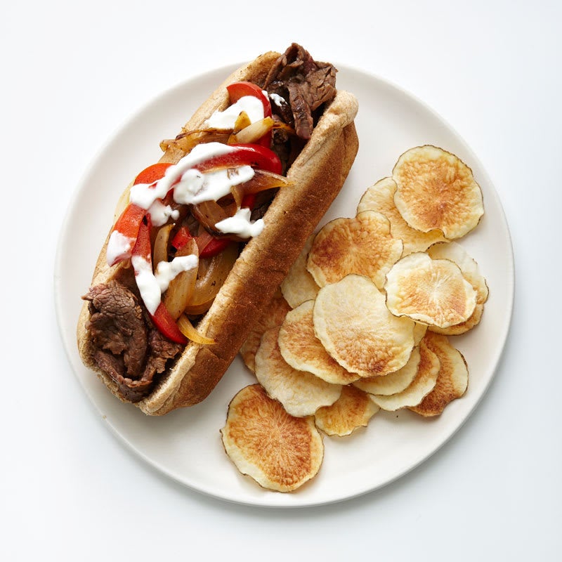 Photo of Steak sandwich with microwave potato chips by WW