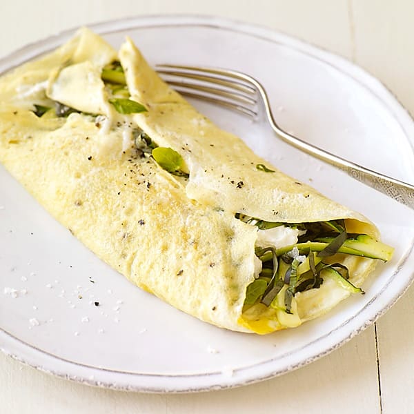 Photo of Zucchini, basil & goat cheese omelet by WW