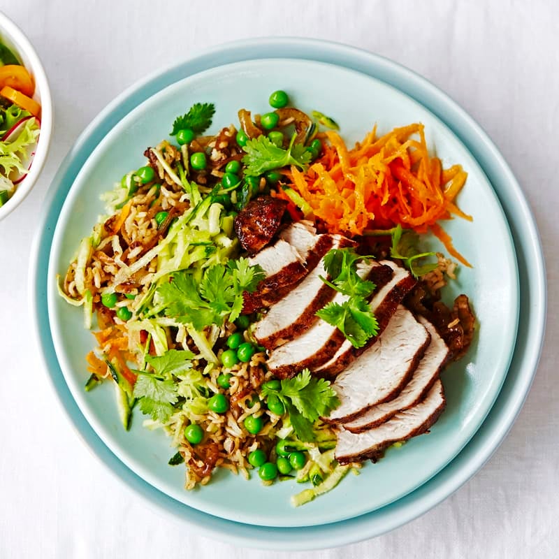 Photo of Quick Indian spice rubbed turkey steaks with brown rice salad by WW