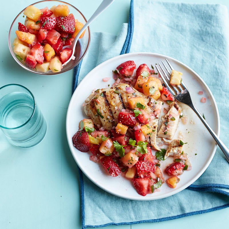 Photo of Grilled chicken with strawberry chili salsa by WW