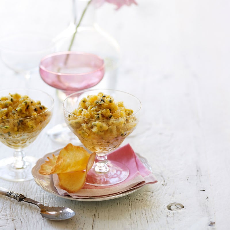 Photo of Passionfruit granita with coconut tuiles by WW
