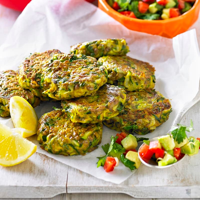 Photo of Zucchini, lentil and curry fritters by WW