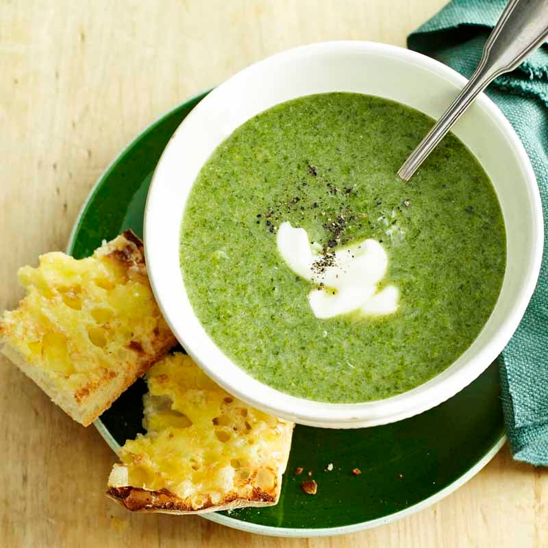Photo of Greek spinach soup with cheese toasts by WW