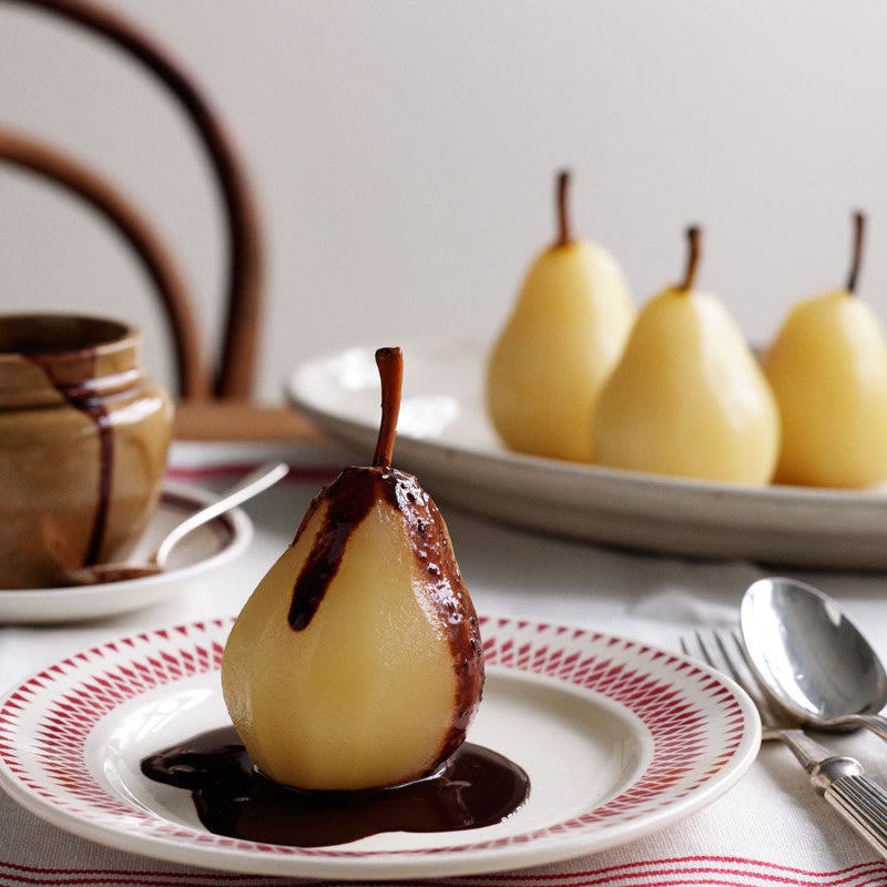 Photo of Poached pears with chocolate sauce by WW