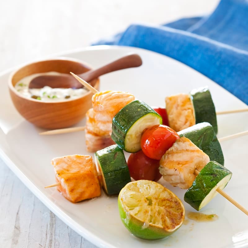 Photo of Salmon skewers with tarragon dressing by WW