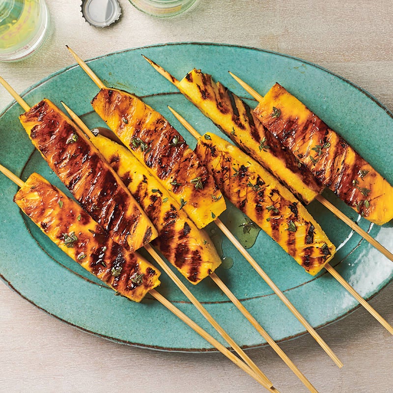 Photo of Grilled Pineapple Skewers with Honey-Thyme Glaze by WW
