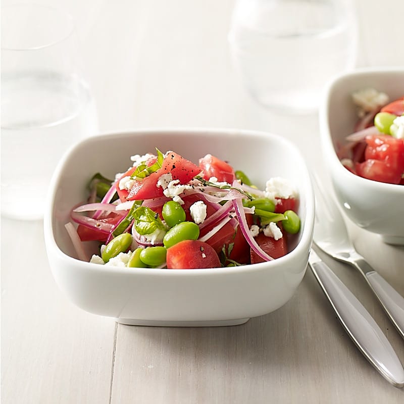 Photo of Edamame, tomato and feta salad with fresh basil by WW