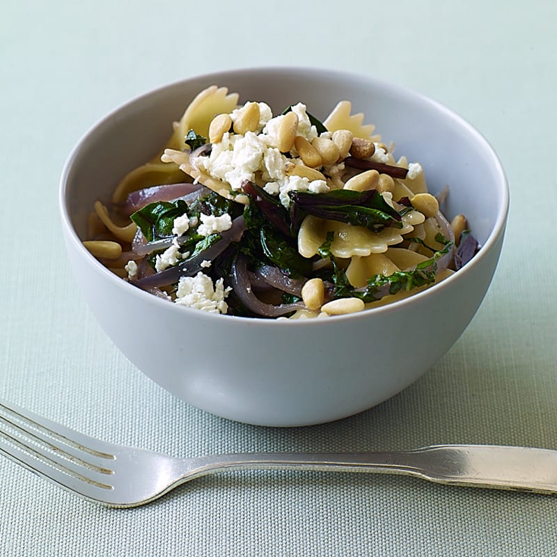 Photo of Farfalle with beet greens and feta by WW