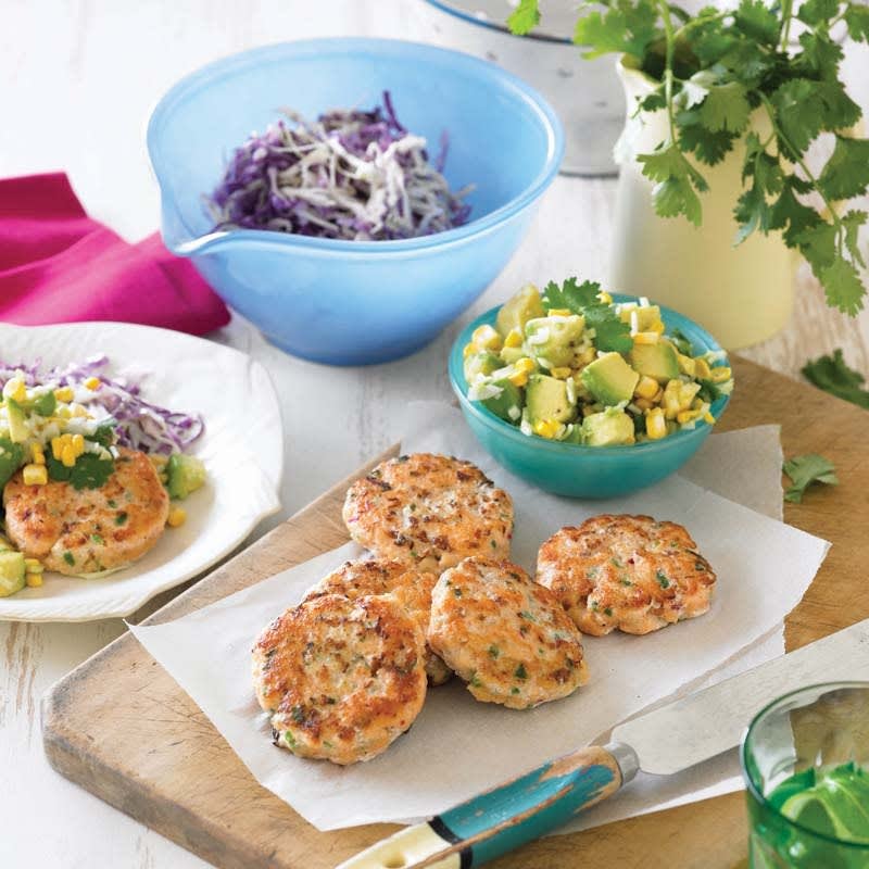 Photo of Lime fish cakes with corn salsa and red coleslaw by WW