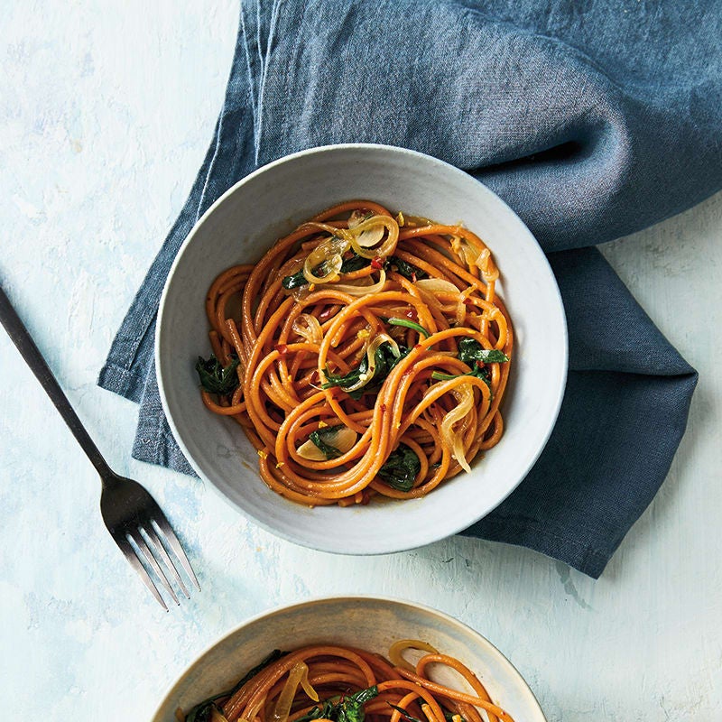 Photo of Lentil Spaghetti with Spinach & Anchovies by WW