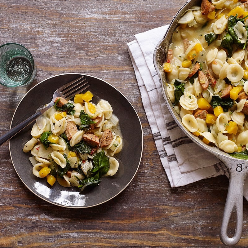 Photo of One-Pot Orecchiette with Sausage, Fennel & Butternut Squash by WW