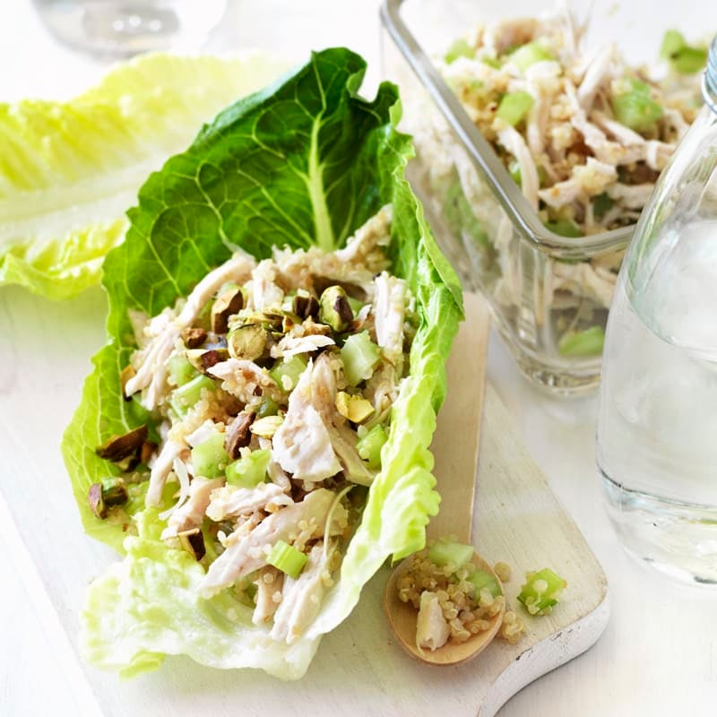 Photo of Poached chicken and quinoa lettuce wraps by WW