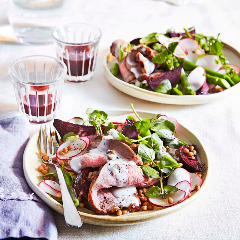 Photo of Roast beef, lentil and beetroot salad by WW