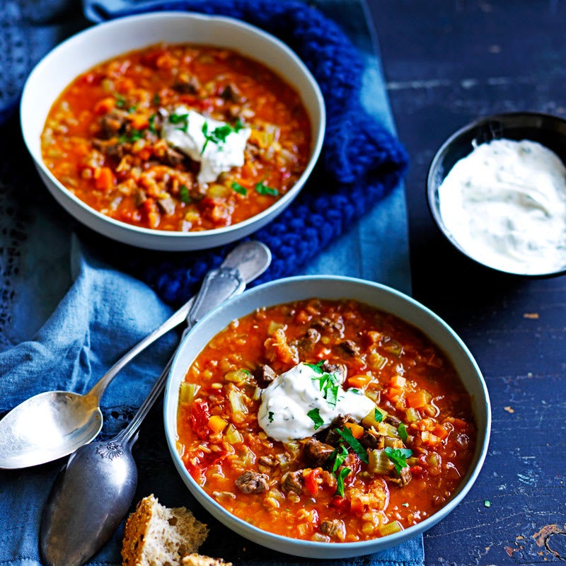 Photo of Slow cooked lamb and lentil soup with coriander yoghurt by WW