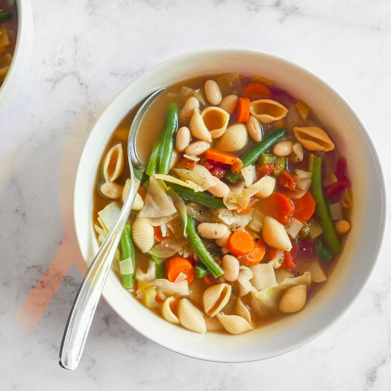 Photo of Vegetable Soup with White Beans & Brown Rice Pasta Shells by WW