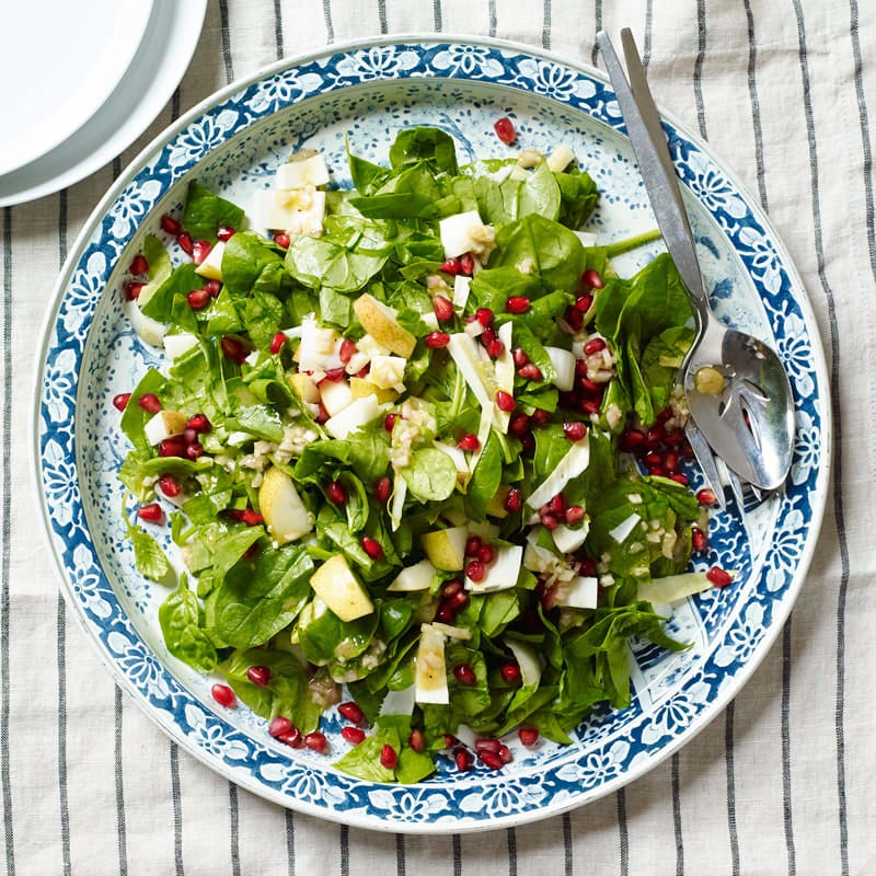Photo of Chopped spinach & pear salad with sherry vinaigrette by WW