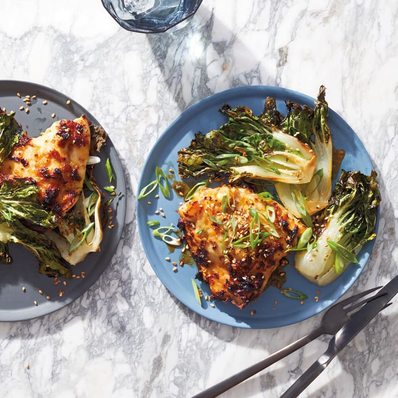 Photo of Miso-Rubbed Roast Chicken with Roasted Bok Choy by WW