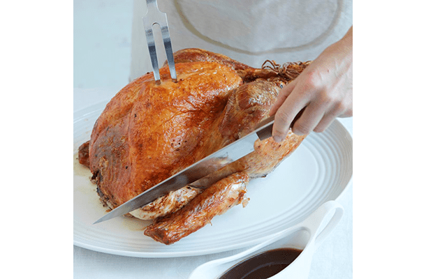 How to carve a turkey step 1