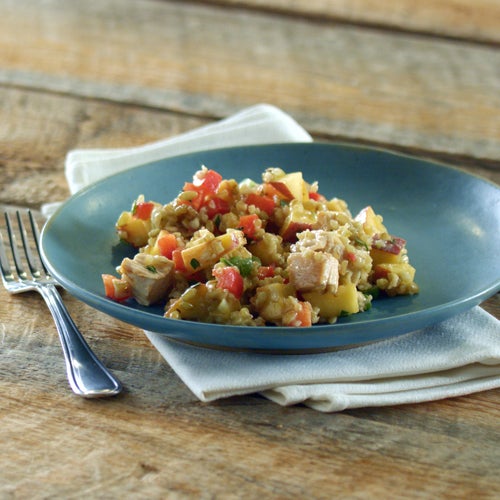 Freekeh Salad with Chicken, Peaches and Tarragon