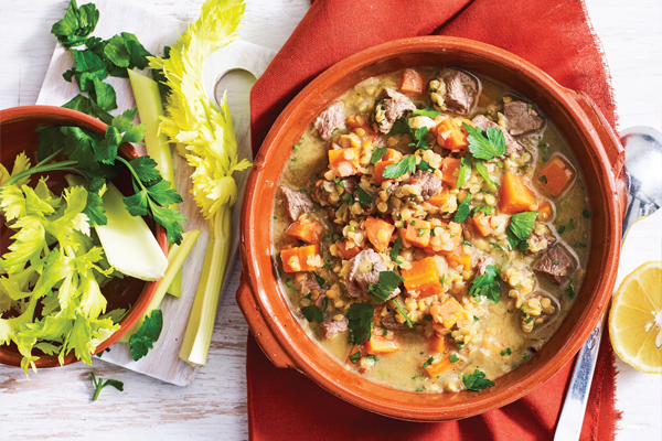 Middle Eastern lamb and lentil soup