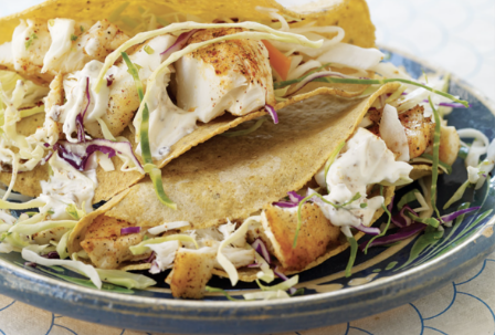 Fish tacos with a Mexican chipotle sauce