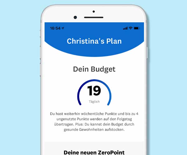 Ansicht des PersonalPoints Budgets in der App