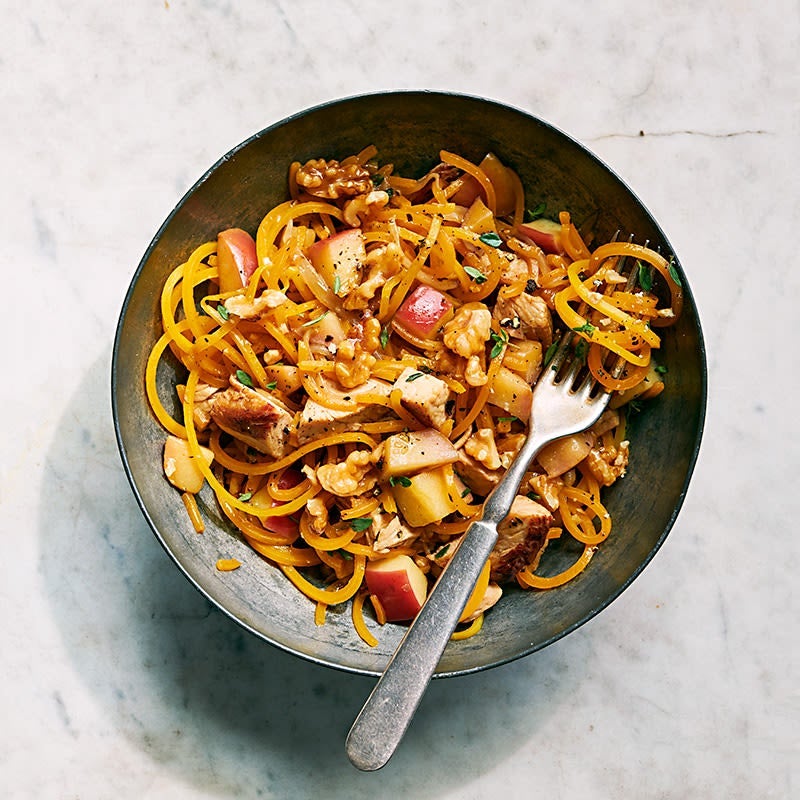 Butternut Squash Noodles with Turkey, Apples & Thyme