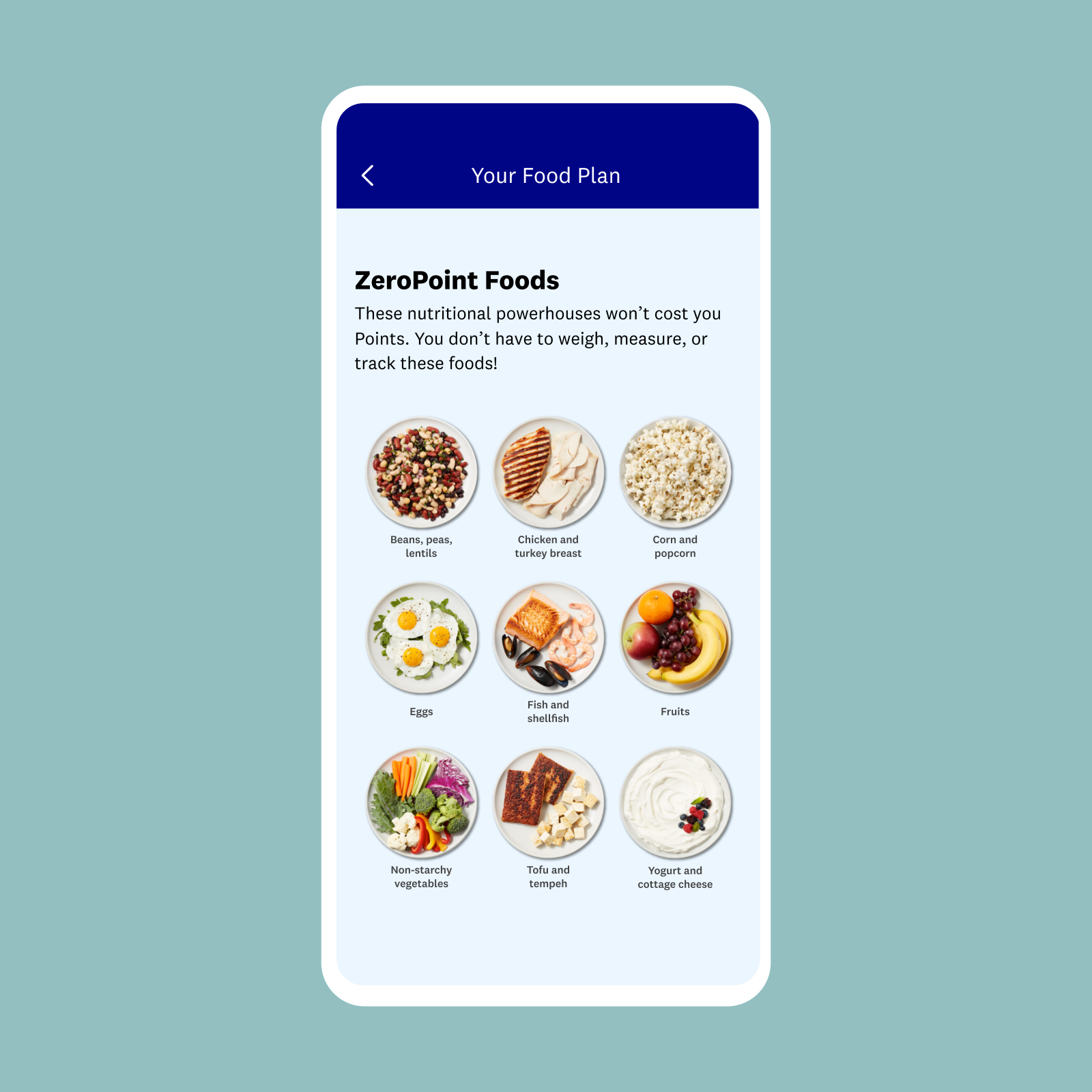 Screenshot of the ZeroPoint Foods in the WW app