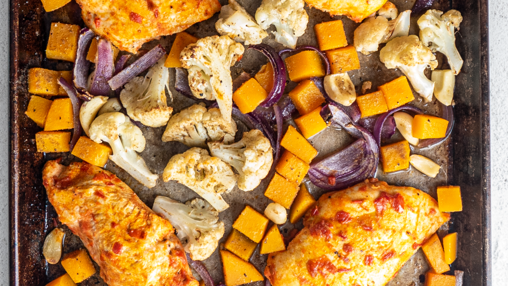 Passover Meal Idea: Harissa chicken and veggie sheet-pan dinner