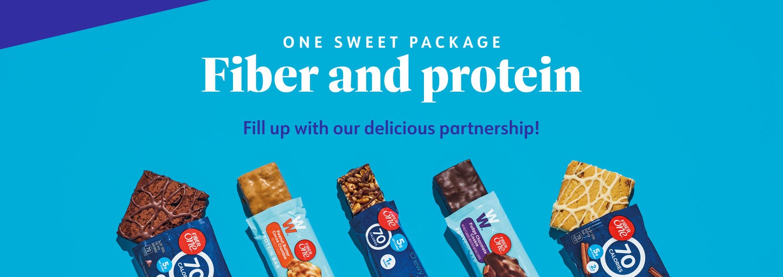 One sweet package: fiber and protein Fiber and protein. Fill up with our delicious partnership!