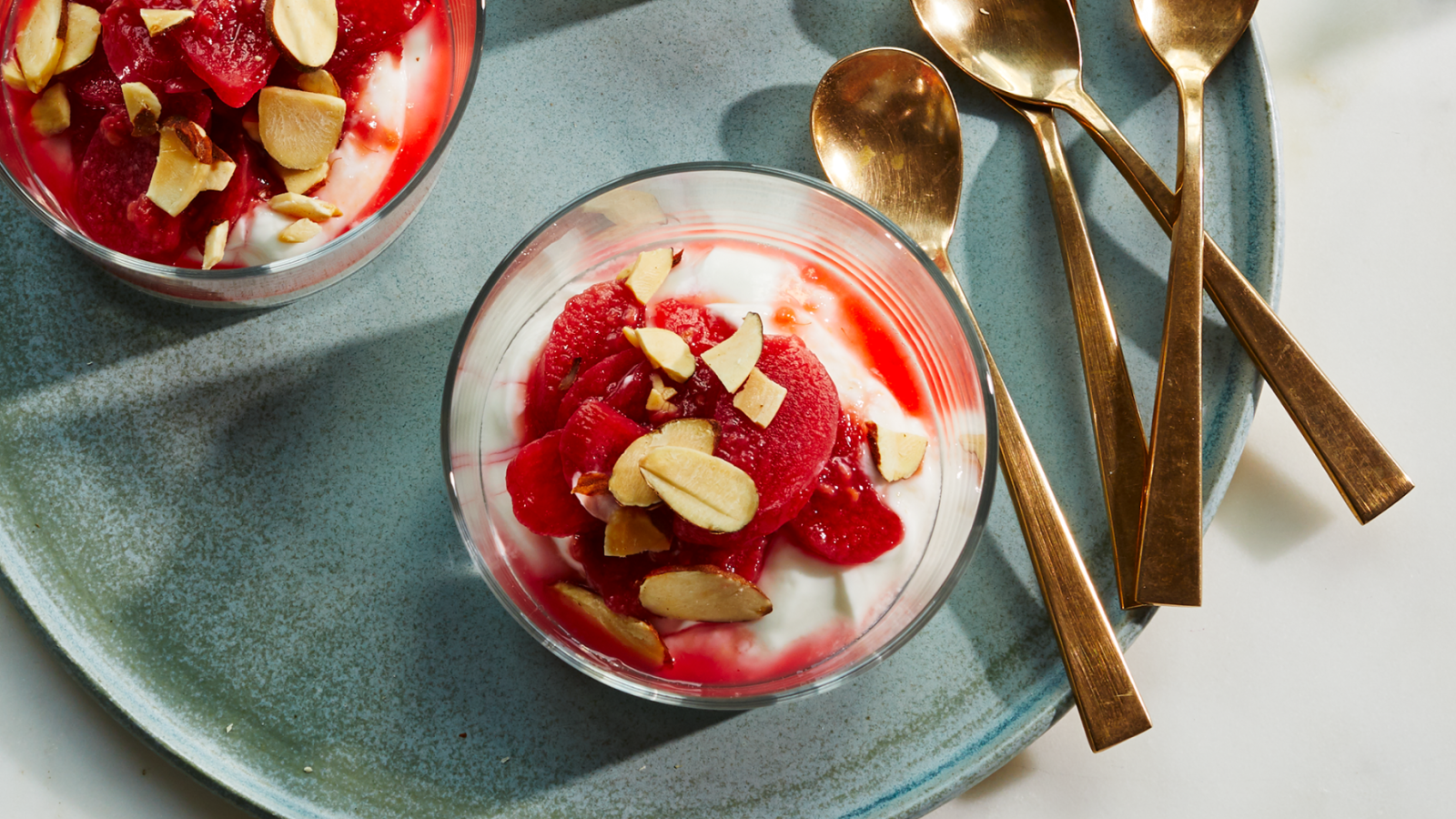 Passover Seder Dish: Greek yogurt with rhubarb-raspberry spoon fruit