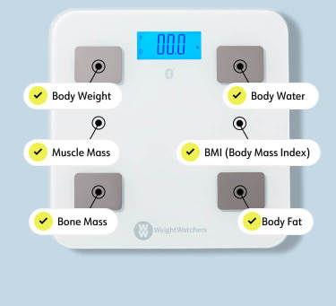 Body weight scale featured with a burst touting that it is free and a $30 value. Also shown is a screenshot of the weight tracking in the app.