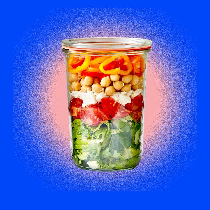 WW recipe, Mason Jar Chopped Greek Salad